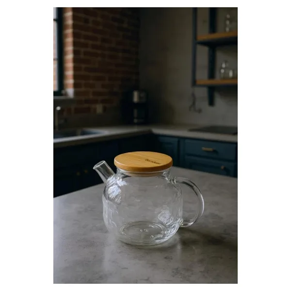 Bambum Juliet Bambu Kapaklı 1000 ml Cam Demlik