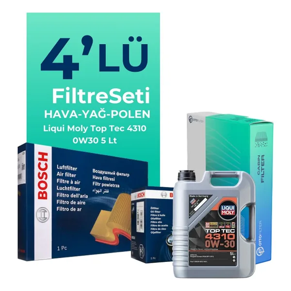 Bosch Ford EcoSport 1.5 Dizel Filtre Bakım Seti Liqui Moly Motor Yağlı (2018-2022) 4 Lü