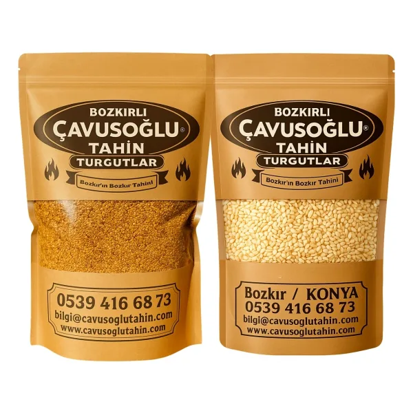 Bozkırlı Çavuşoğlu Bozkırlı Çavuşoğlu Odun Ateşinde Kavrulmuş Susam 500 gr + Kavrulmamış Beyaz Çiğ Susam 500 gr - 1 kg