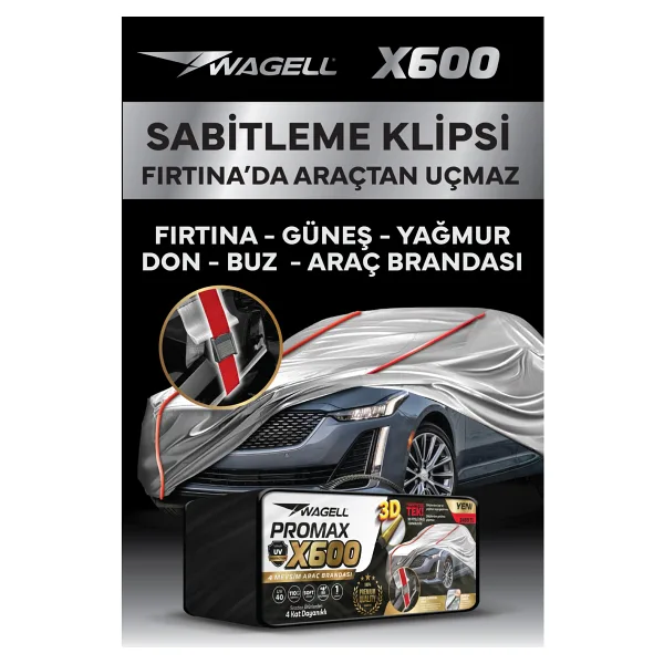 Budge Hyundai İ30 Hatchback - X600 Klipsli 4 Mevsim Araba Brandası - Oto Çadır Örtü