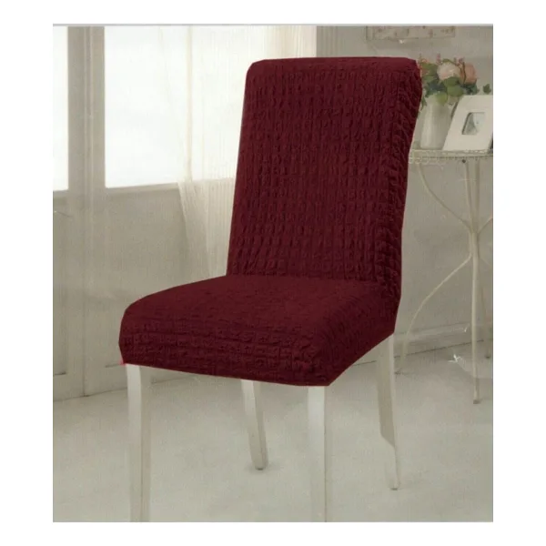 Bürümcük Pamuklu Eteksiz Lastikli Sandalye Örtüsü 6'lı - 35 x 55 cm - Bordo