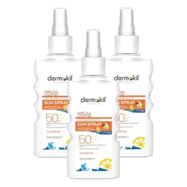 Dermokil Yüksek Koruyucu Çocuk Güneş Spreyi 50 spf 200 ml x 3 Adet