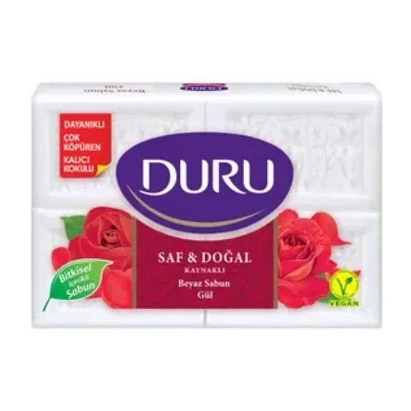 Duru Saf & Doğal Gül 4x150 gr Banyo Sabunu
