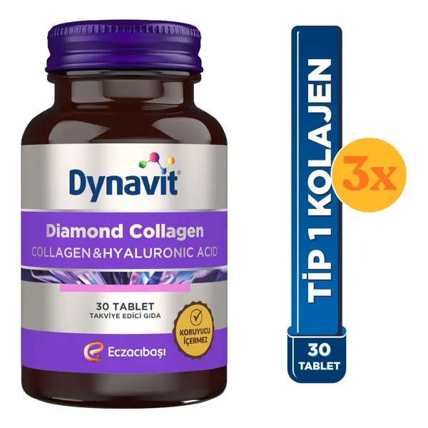 Dynavit Collagen Hyaluronic Acid 30 Tablet 3'lü