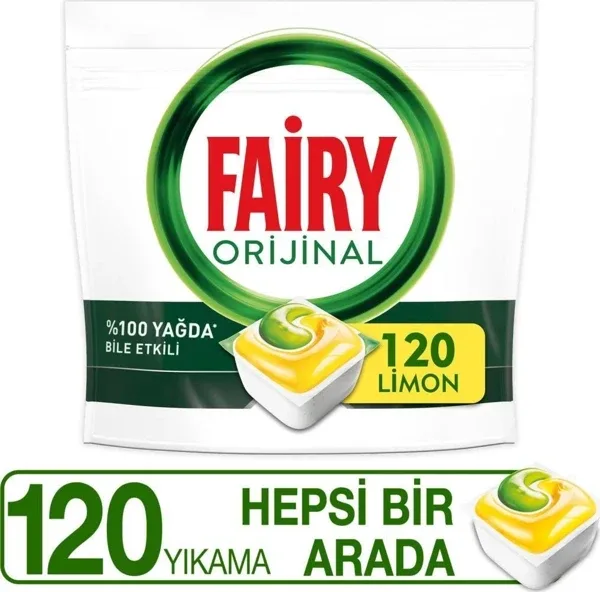 Fairy Hepsi Bir Arada Limon Bulaşık Makinesi Tableti 120'li