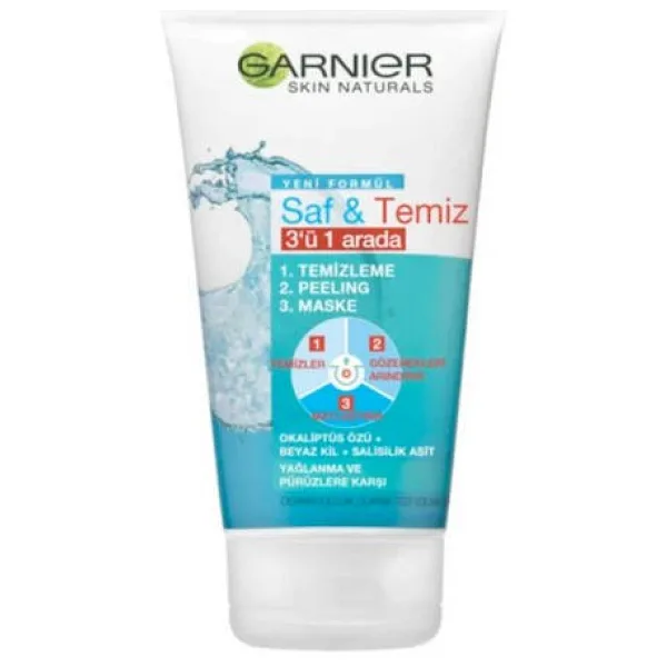 Garnier Skin Naturals 3 ü 1 Arada Temizleme + Peeling + Maske 150ml
