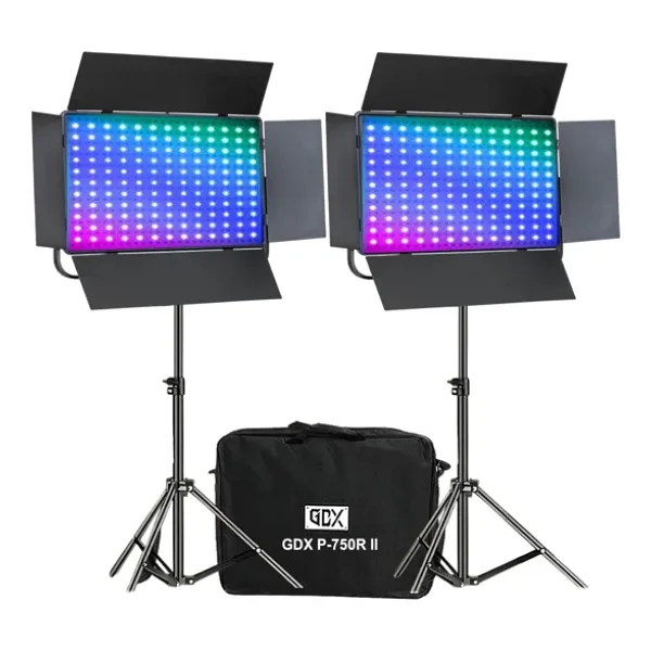 GDX P750R II RGB LED 2'li Video Işık Seti