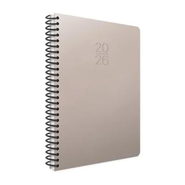 Gıpta 407-SEK Spiralli Sert Kapak 17x24 cm Gri 2026 Günlük Ajanda