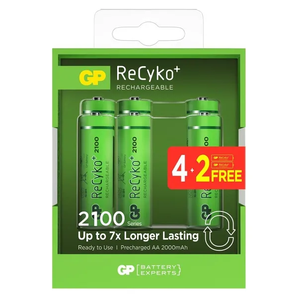 GP Recyko Pro 2000 mAh 6'lı Şarjlı AA Kalem Pil