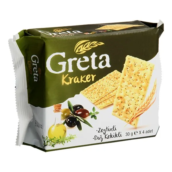 Greta Zeytinli ve Dağ Kekikli Kraker 120 gr