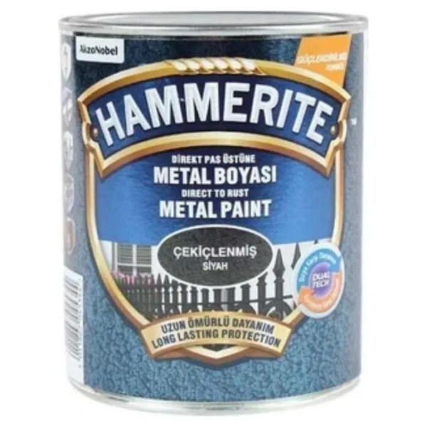Hammerite Pas Üstü Metal Boyası Çekiçlenmiş Siyah 0,75Lt