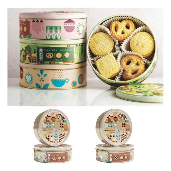 Harras Tereyağlı Kurabiye Teneke Kutu 225 gr (2 Kutu 450gr)