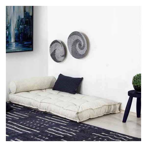 Homedius Sofa Buklet Kapitoneli Yer-sedir Minderi Beyaz-çift Beyaz