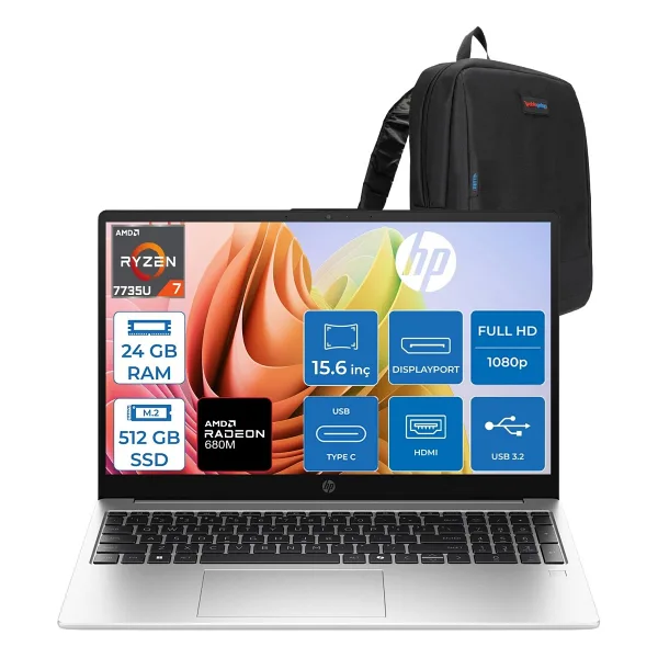 HP 255R G10 D30M1ET Ryzen 7 7735U 24 GB 512 GB SSD Radeon 680M 15.6" Full HD Notebook