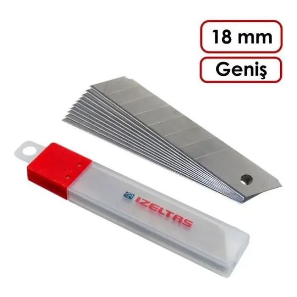 Izeltaş Pro Maket Bıçağı Geniş Yedek Bıçak 18 mm (10'lu)