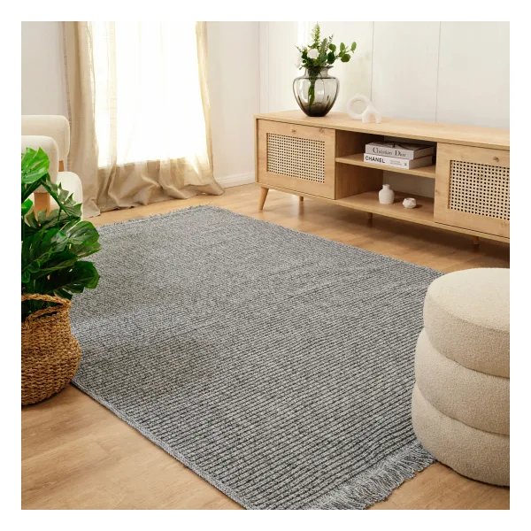 Kaşmir Halı Kilim/Jüt Assos V2 Gri 80x300 cm