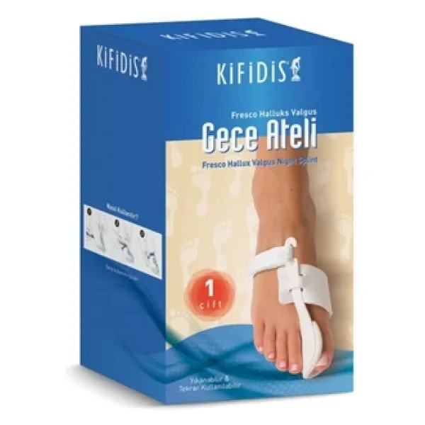 Kifidis Halluks Valgus Gece Ateli - Ayak Başparmak Kemik Düzeltici Koruyucu (Medium) (F-20)