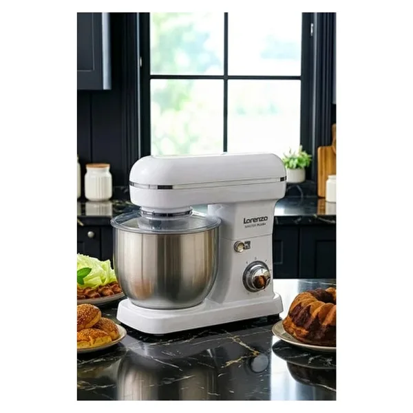 Lorenzo Masterplus 1500 W Krema Beyaz 6 lt Stand Mikser