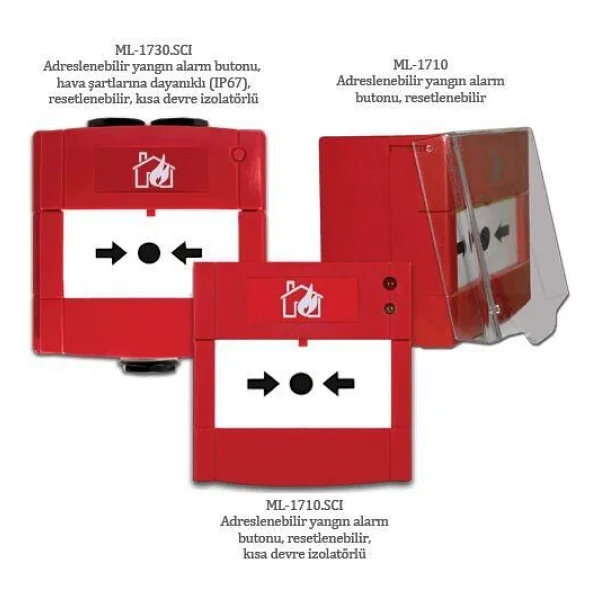Mavili Maxlogic ML-1710 Adreslenebilir Yangın Alarm Butonu