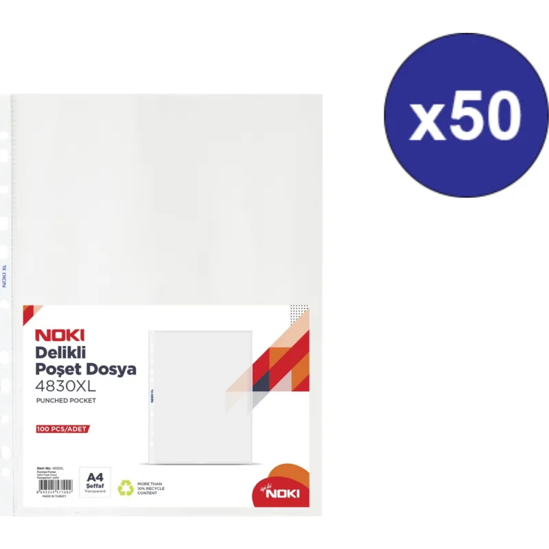 Noki XL A4 50'li Poşet Dosya