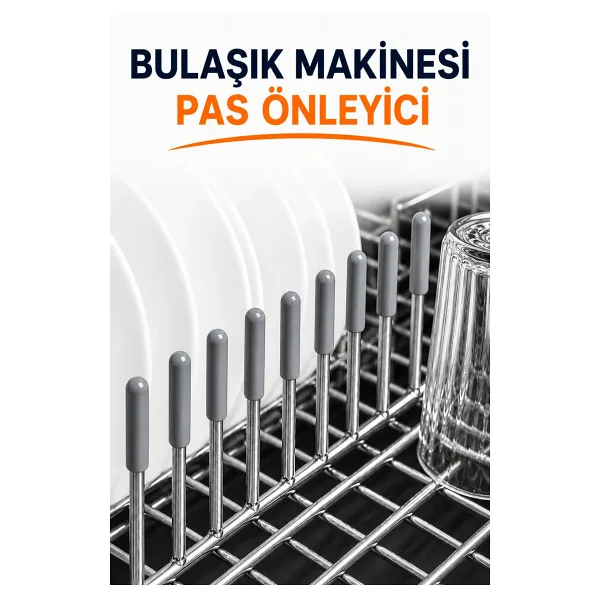 ÖZ BEYAZ EŞYA Bulaşık Makinesi Sepet Teli Koruyucu Kapak 50 Adet - Pas Önleyici Uç Başlık