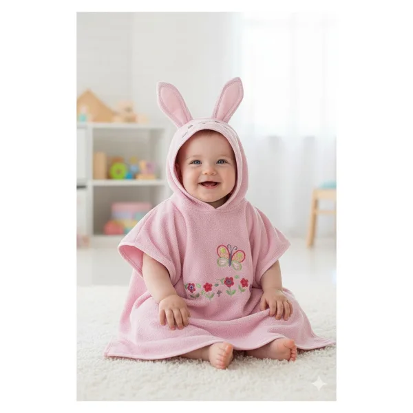 Özdilek Lisanslı Bornoz 1-2 Yaş Panço Rabit Pembe