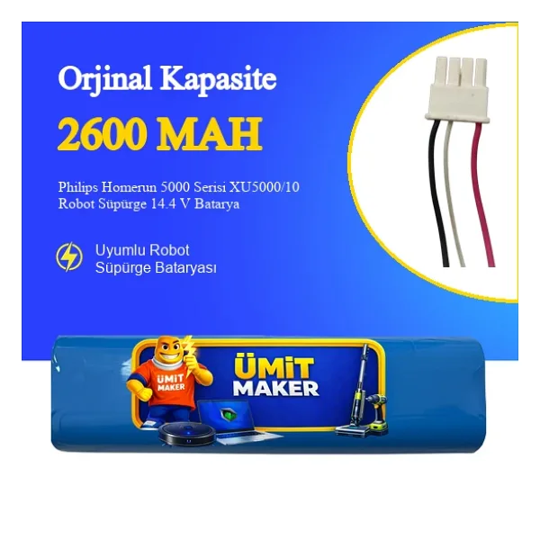 Philips Homerun 5000 Serisi Xu5000/10 Robot Süpürge 2600 Mah Batarya
