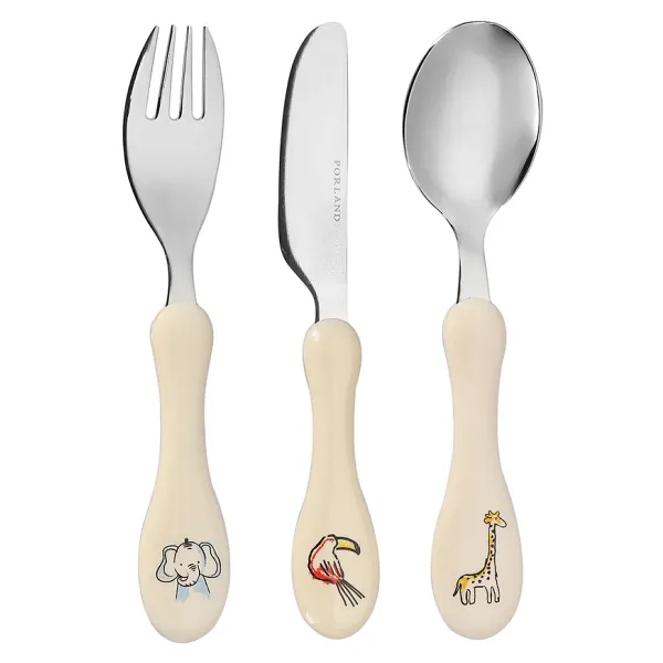Porland Tropical 3 Parça Çocuk Çatal Kaşık Bıçak Takımı