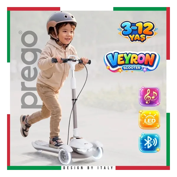 Prego Veyron K-660 Işıklı 3 Tekerlekli Katlanabilir Çocuk Scooter