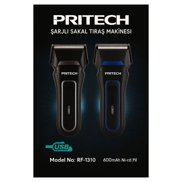 Pritech Şarjlı Sakal Tıraş Makinesi Seyahat ve Tatilde Kullanım İçin İdeal