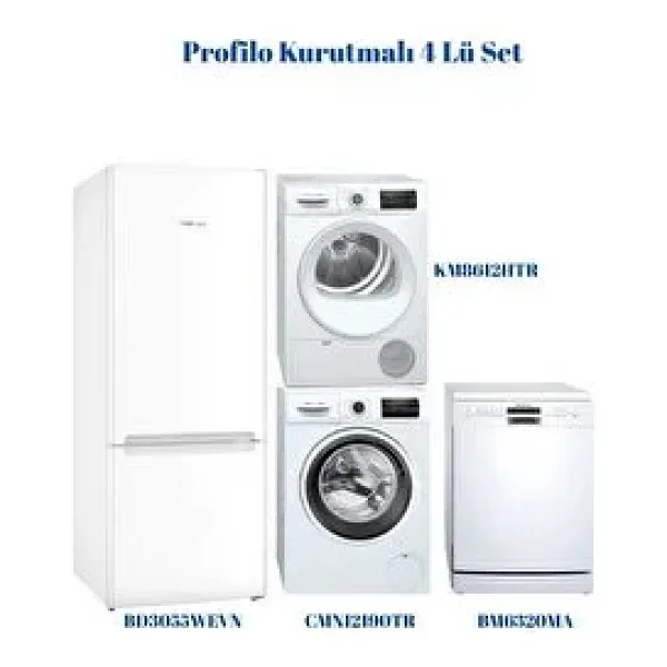 Profilo 4 Lü Kurutmalı Full Set (bd3055wevn - Cmn12190tr - Bm6320ma - Km8612htr)