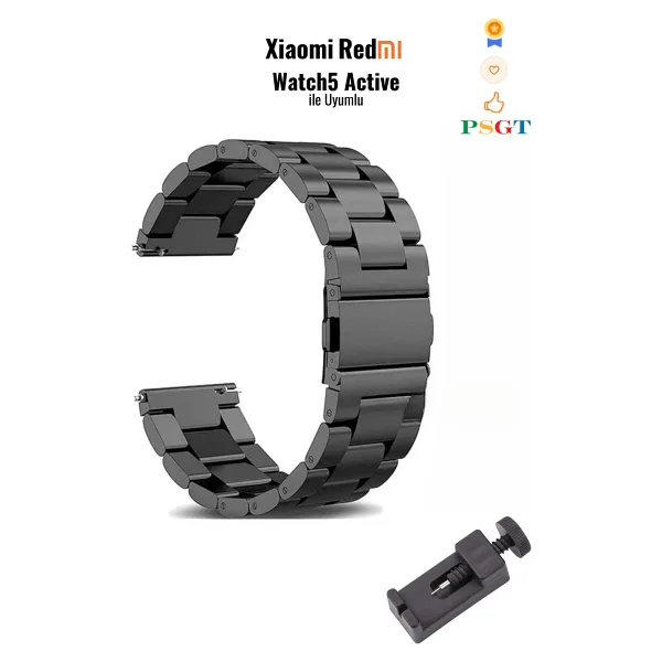 PSGT Redmi Watch 5 Active Ve Watch Gt3 Pro Titanyum 46mm Uyumlu Bakla Metal Kordon Kayış