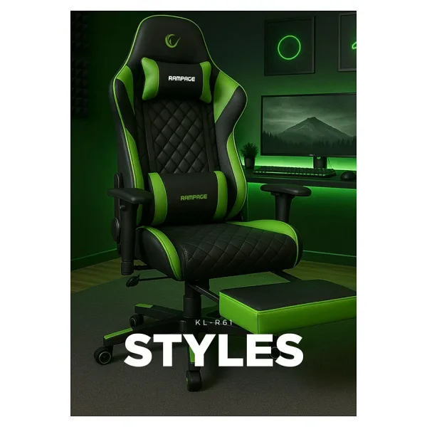 Rampage KL-R61 Styles Serisi Oyuncu Koltuğu Yeşil