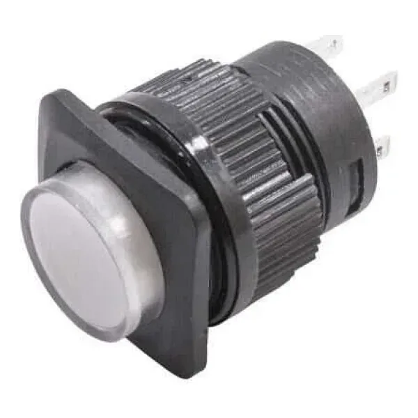 RL16-504B 16MM Plastik 4 Pin Yaylı Buton Beyaz
