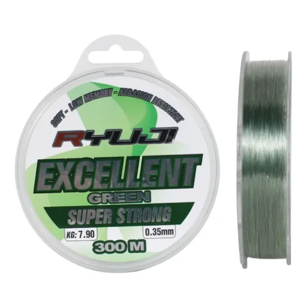 Ryuji Excellent 300 m 0.40 mm 9.5 kg Green Monofilament Misina