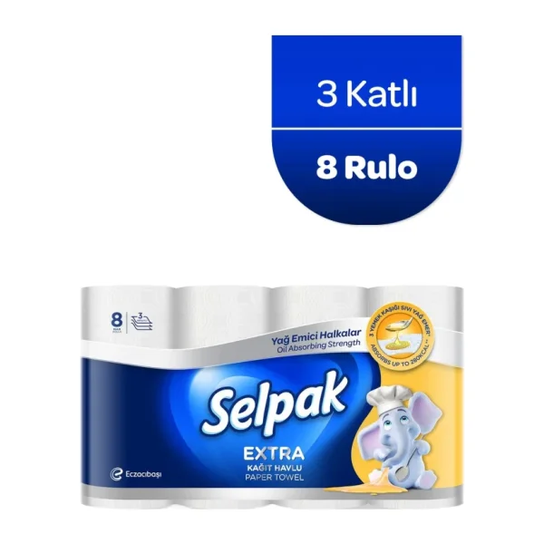 Selpak Extra Yağ Emici 8'li Kağıt Havlu
