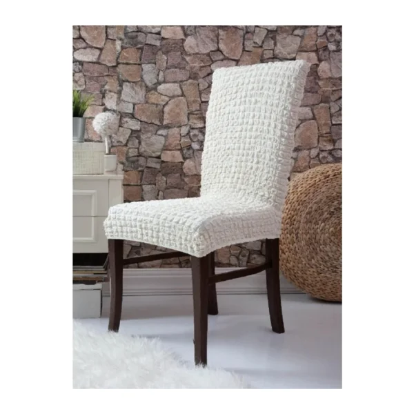 Tekli Bürümcük Lastikli Sandalye Örtüsü Standart - 35 x 55 cm - Beyaz