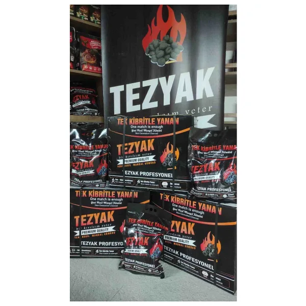 TEZYAK Profesyonel Tek Kibritle Yanan Yeni Nesil Mangal Kömürü (2 Kg x 10 Paket) 20 Kg