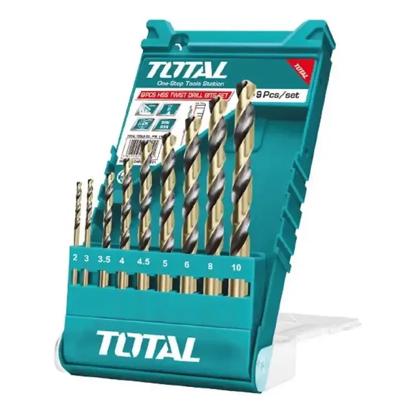 Total TACSD0095 9 Adet HSS Twist Matkap Bits Seti