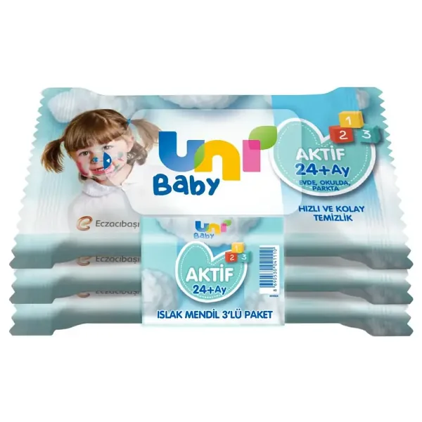 Uni Baby Aktif Islak Mendil 24+ Ay - 3X15'LI - 3X15'LI