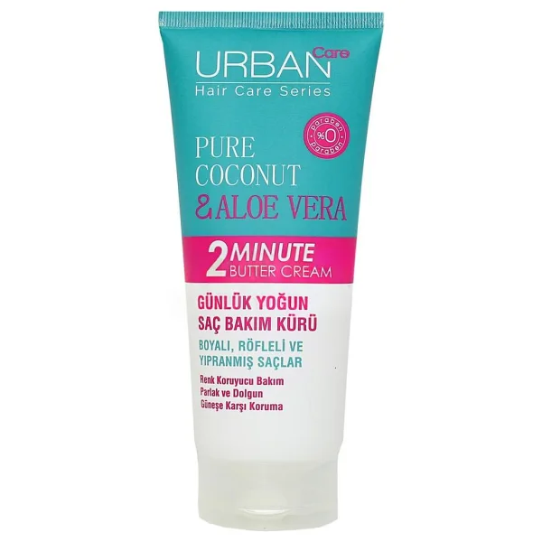 Urban Care Pure Coconut & Aloe Vera 2 Minute Butter Cream Yoğun Saç Bakım Kürü 200 ml