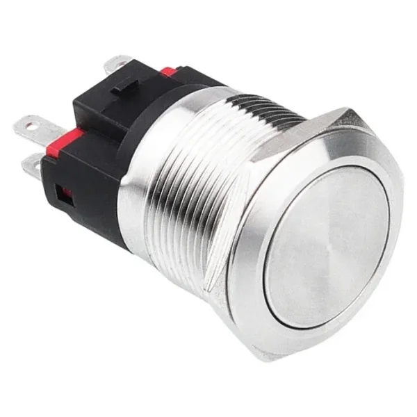 WD22E-P1 22mm Düz Yaylı Metal Buton