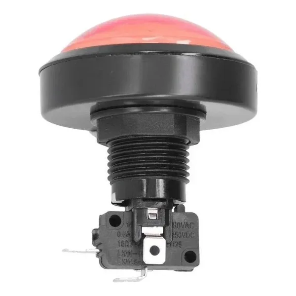 60mm 12V Bombeli Işıklı Oyun Makinesi Butonu - Kırmızı