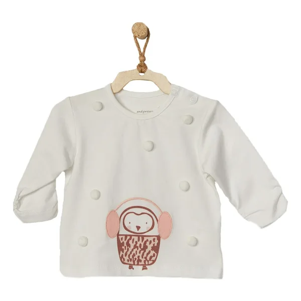 AndyWawa Penguen Kabartmalı AC22366 Kız Bebek Tişört