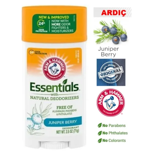 Arm Hammer Essentials Juniper Berry(Ardıç)Deodorant Stick 71 gr(İthal)