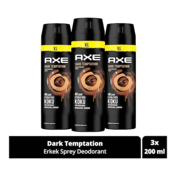 Axe Dark Temptation Xl 200 ml 3 Adet Erkek Deodorant