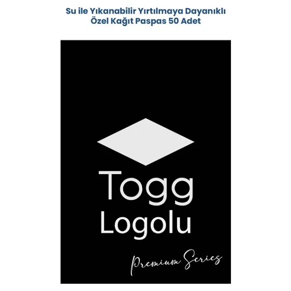 BALKAN AMBALAJ Suya Dayanıklı Yıkanır Togg Uyumlu Oto Paspas Kağıdı Siyah Gümüş Baskı Kağıt Paspas 50 Adet 35x50cm