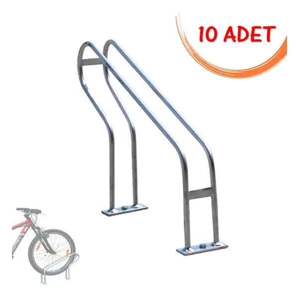 Bisiklet Park Alanları Bisiklet Parkı Tekli Bisiklet Park Yeri Alanı Demiri 10 Adet Gri