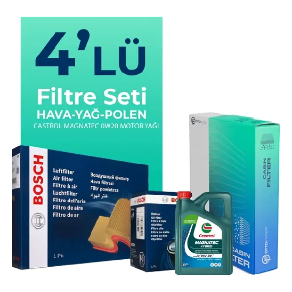 Bosch Suzuki Swift 1.2 Filtre Bakım Seti Castrol Motor Yağlı 2011-2017 4 Lü