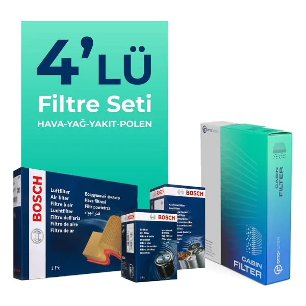 BOSCH Volvo S40 1.6 D2 Dizel Filtre Bakım Seti (2011-2012) 4 lü